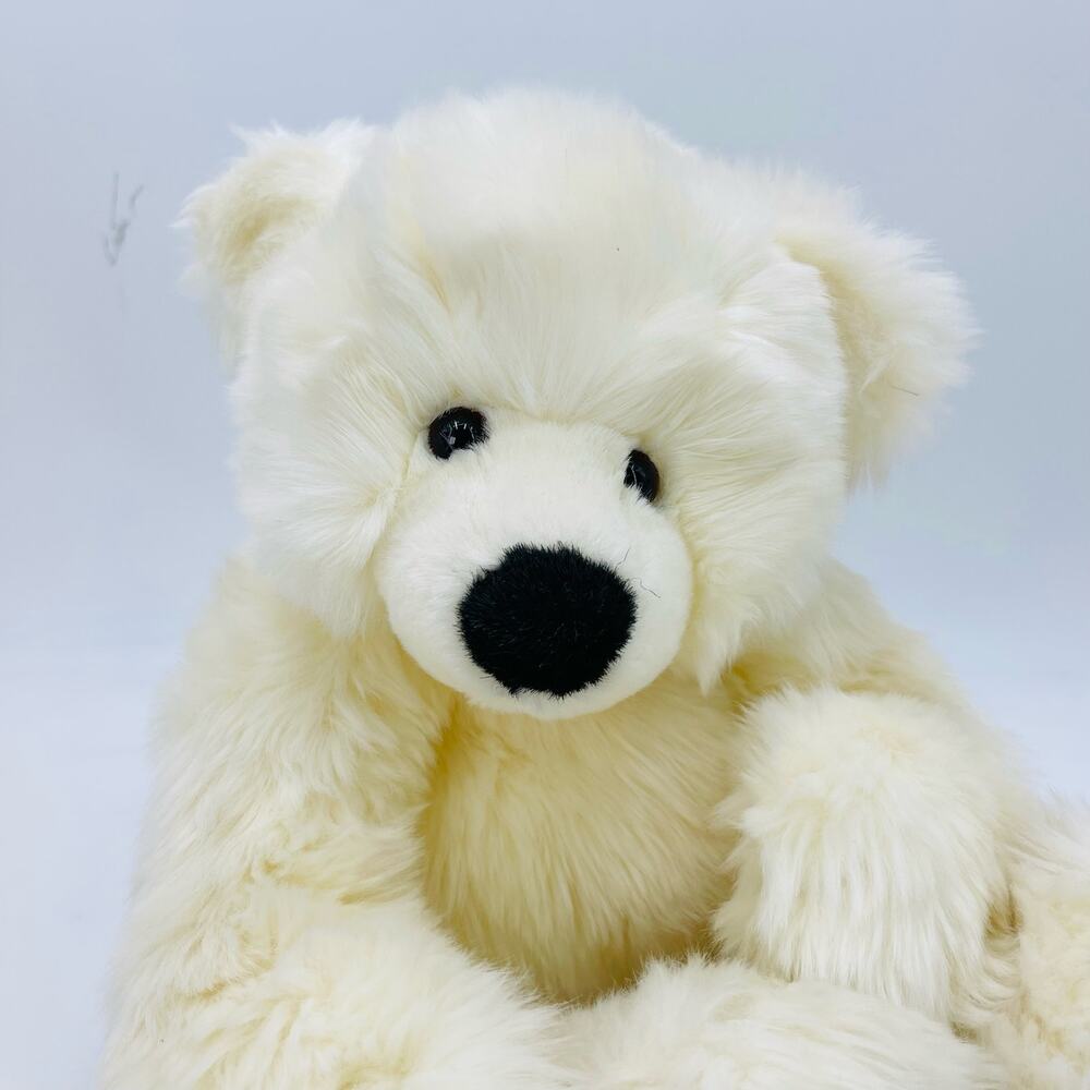 10" Gund Schatzi Ivory Polar Bear Plush Furry Teddy Bear Stuffed Animal Big Nose